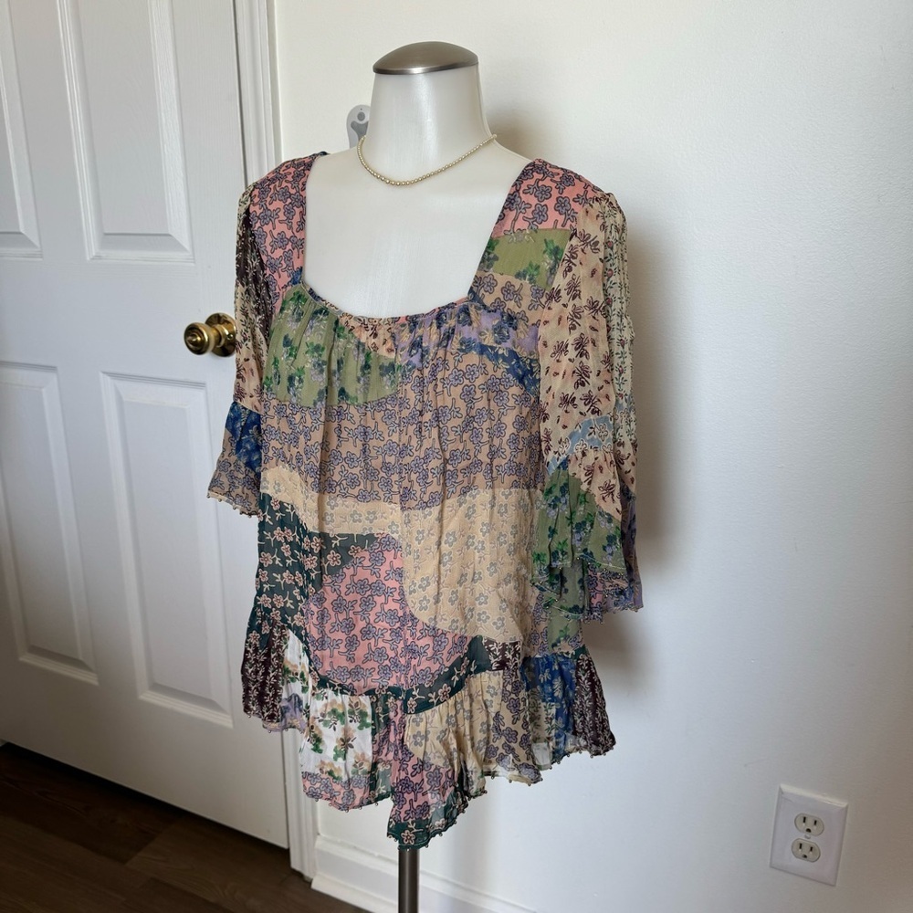 Anthropologie Floreat Floral Blouse Size XS